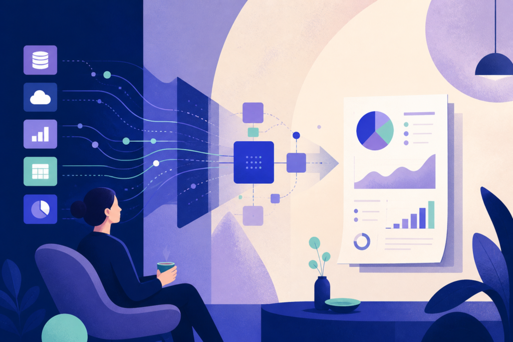 Automated client reporting workflow